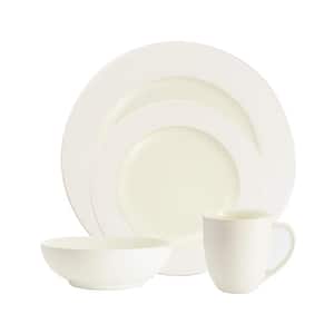 Colorwave White 4-Piece (White) Stoneware Rim Place Setting, Service for 1