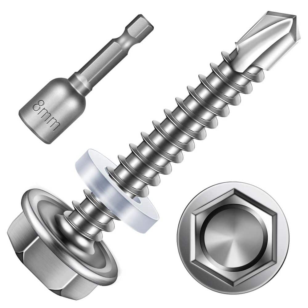 "#10 x 1-1/4 in. Stainless Steel Hex Washer Head Self Drilling Sheet Metal Screws (200-Pack)" price history on PriceWatchPro