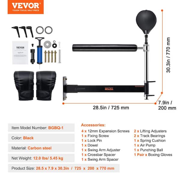 VEVOR Wall Mount Boxing Spinning Bar with Punching Ball Adjustable