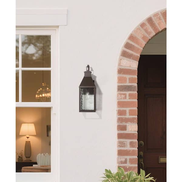 Glencrest 23-inch 1-light Dark Bronze Exterior Wall Sconce with Clear Water Glass