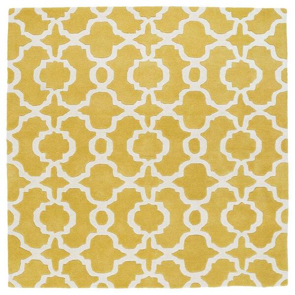 Kaleen Revolution Yellow 6 ft. x 6 ft. Square Area Rug