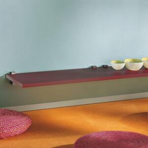 LITE 23.6 in. x 7.9 in. x 0.75 in. Cherry MDF Decorative Wall Shelf without Brackets