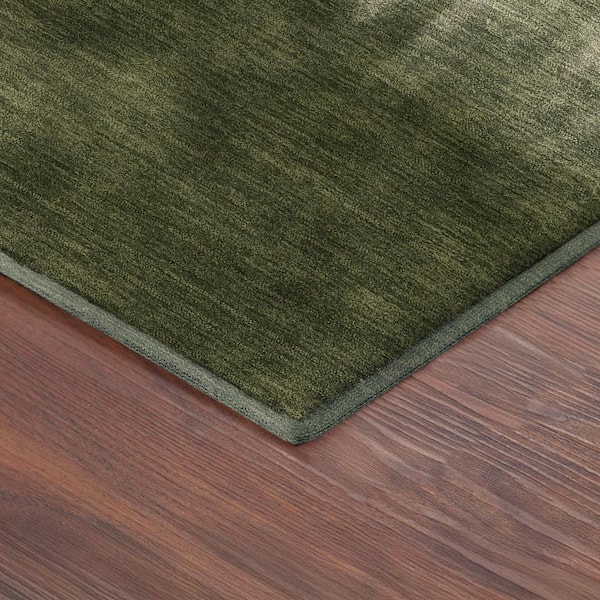 Mayfield Premium Machine Washable Abstract AMF2420 Olive 5 ft. x 7 ft. 6 in. Area Rug