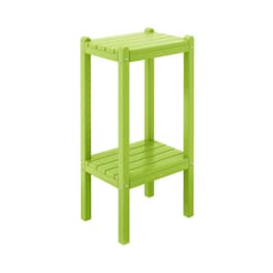 Laguna Plastic Indoor/Outdoor Patio Side Table with Storage Shelf Lime