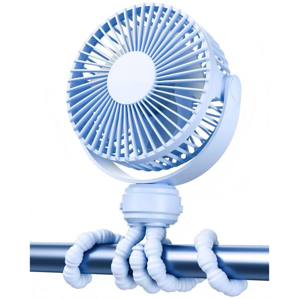 Mini Portable Stroller and Wheelchair Fan with Flexible Tripod, Clip-On Battery Fan, 360° Rotatable Rechargeablem, Blue price history on PriceWatchPro