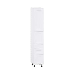 Wallace Painted Warm White Shaker Assembled Pantry Kitchen Cabinet with Drawers (15 in. W x 89.5 in. H x 24 in. D)