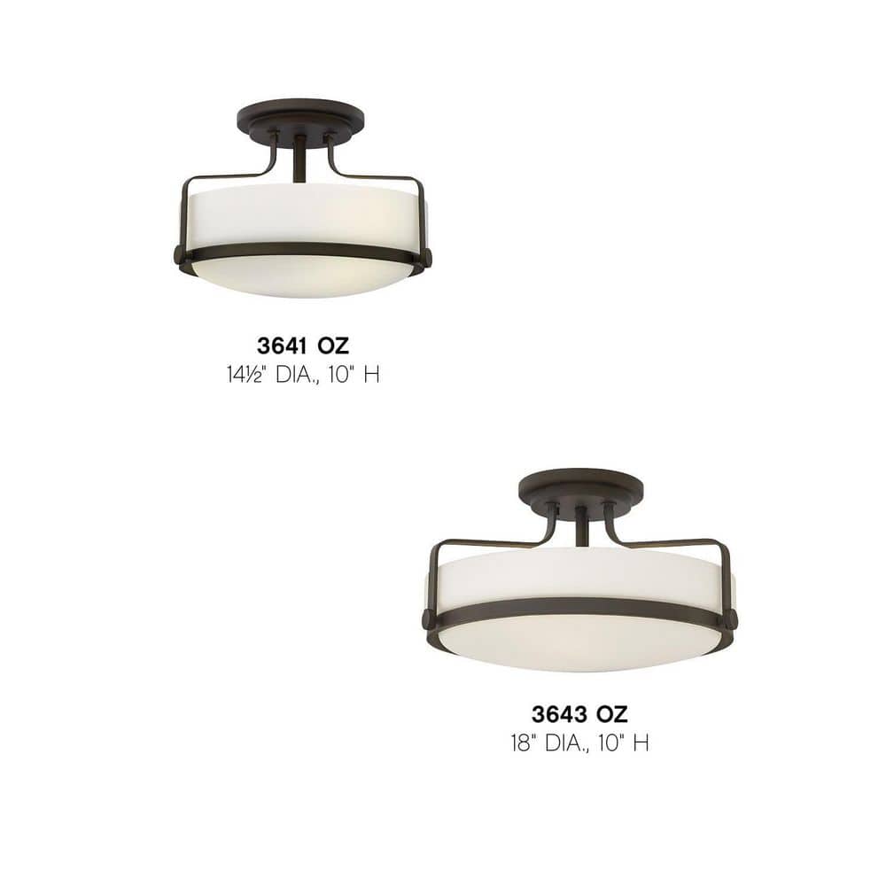 Harper Transitional 3-Light Globe Semi-Flush Mount in Oil Rubbed Bronze
