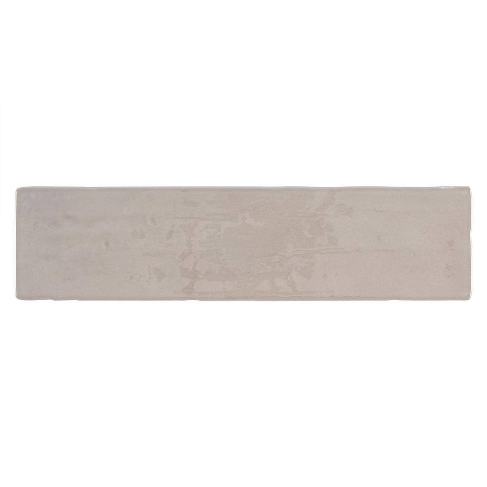 Jeffrey Court Take Home Tile Sample - Taza Grey 2.5 in. x 6 in. Glossy ...