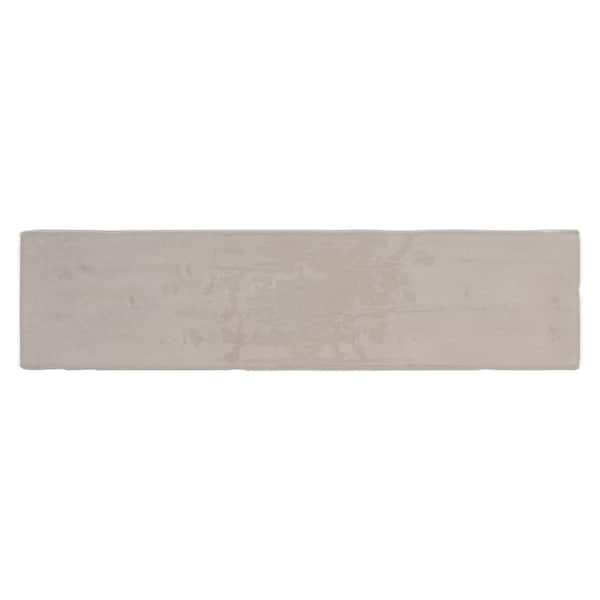 Jeffrey Court Take Home Tile Sample - Taza Grey 2.5 in. x 6 in. Glossy ...