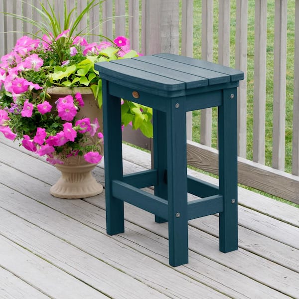 Lehigh Nantucket Blue Counter-Height Recycled Plastic Outdoor Bar Stool