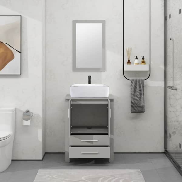 Puluomis 24 in. W x 20 in. D x 32 in. H Single Sink Bath Vanity in