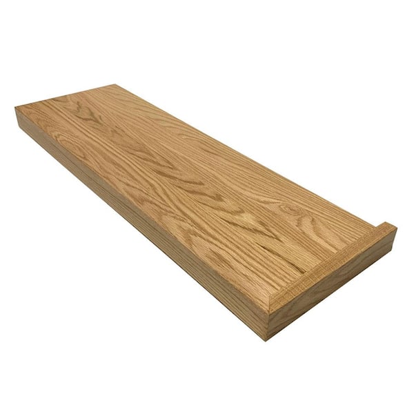 0.625 in. x 11.5 in. x 60 in. Prefinished Natural Red Oak Right Return Modern Retread