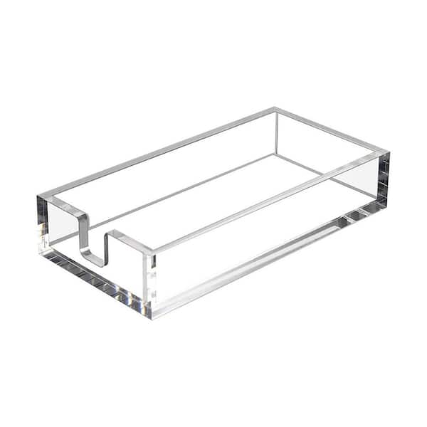 Countertop Clear Acrylic Napkin Holder Tray U-Shaped Easy Access for Bathroom Kitchen Guest Towels Parties