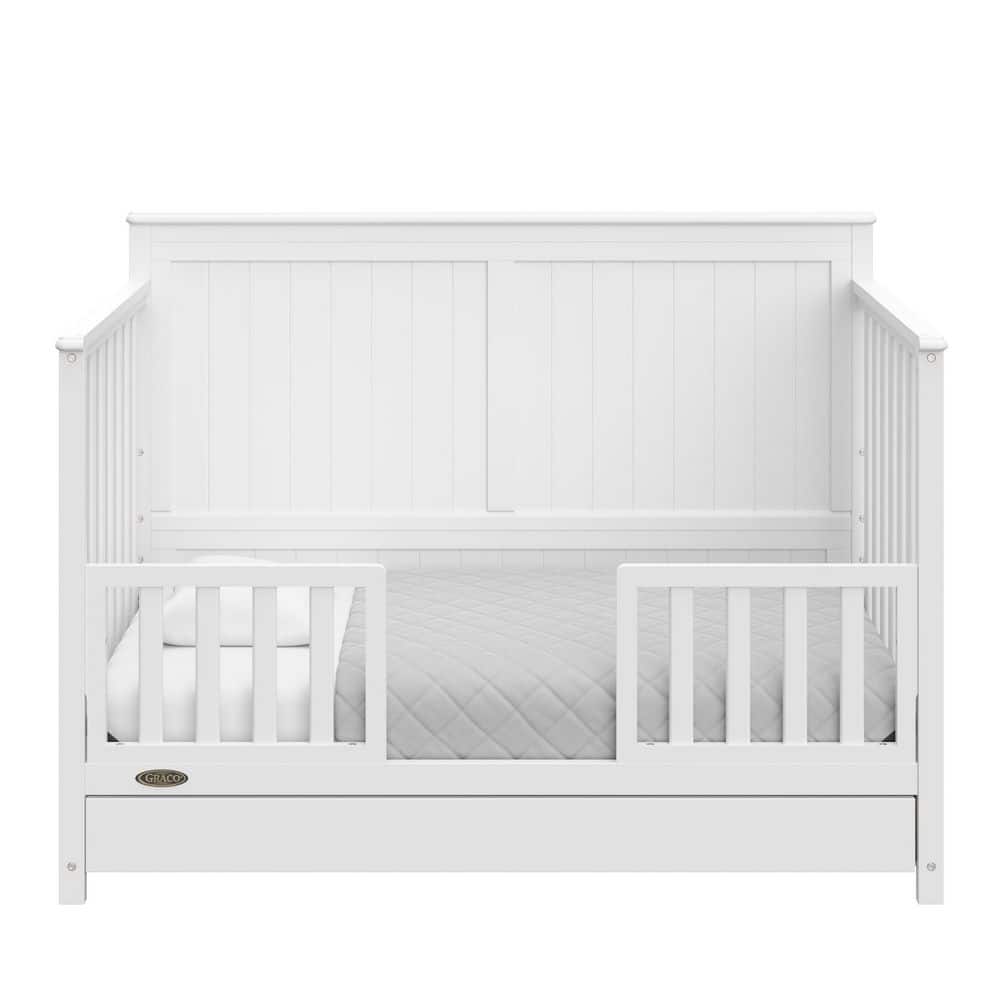 White 5-in-1 Convertible Crib with Storage Drawer