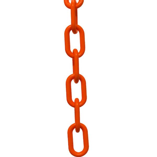 2 in. x 100 ft. Heavy-Duty Traffic Plastic Chain in Orange