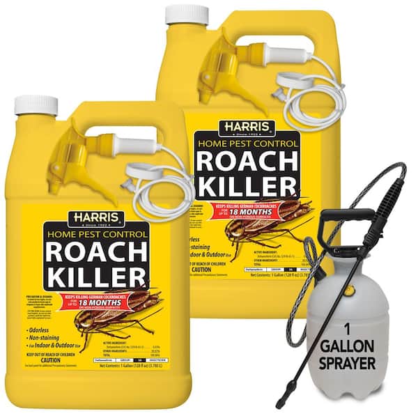 Harris 1 Gal. Roach Insect Killer Spray and Tank Sprayer Value Pack