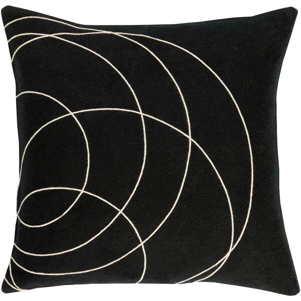 Artistic Weavers Bempton Black Geometric Polyester 22 in. x 22 in. Throw Pillow