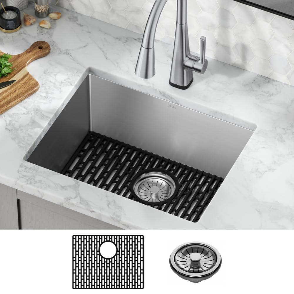Delta 23-inch Stainless Steel Undermount Single Bowl Kitchen Sink
