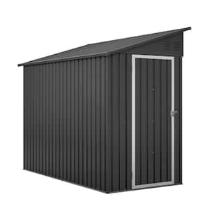 4 ft. W x 8 ft. D Metal Storage Lean-To Shed, Black (30 sq. ft.)