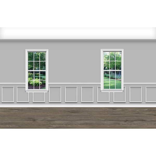 Ornamental Mouldings .75 in. D X 36 in. W X 92 in. L Unfinished Aspen Wood Rachel Wainscot Kit Panel Moulding