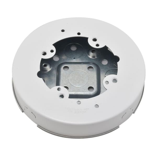 Wiremold 500 and 700 Series Metal Raceway 5-1/2 in. Diameter Solid Base Round Fan Box, Up to 50 lbs., White