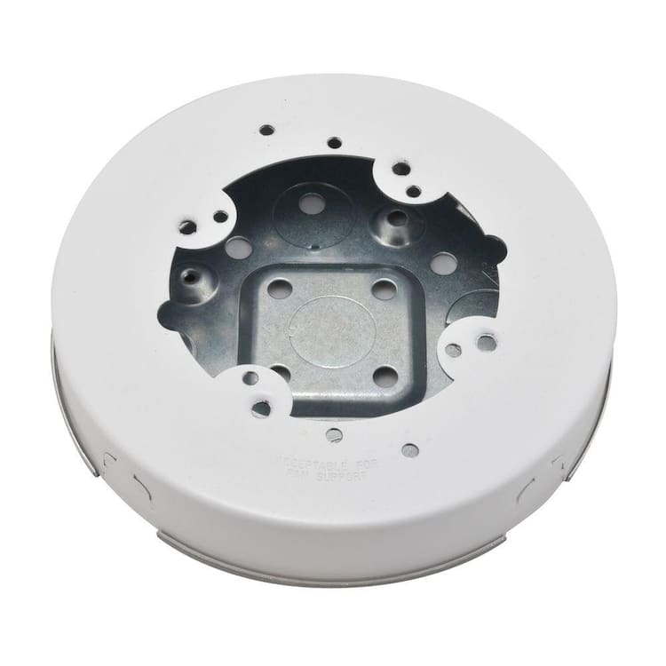 Legrand Wiremold 500 and 700 Series Metal Raceway 5-1/2 in. Diameter Solid Base Round Fan Box, Up to 50 lbs., White