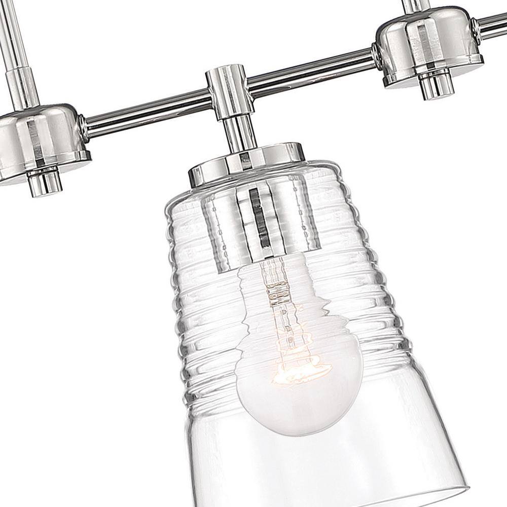 Ingo Urban Chic 30" Polished Nickel Island Pendant with Clear Glass