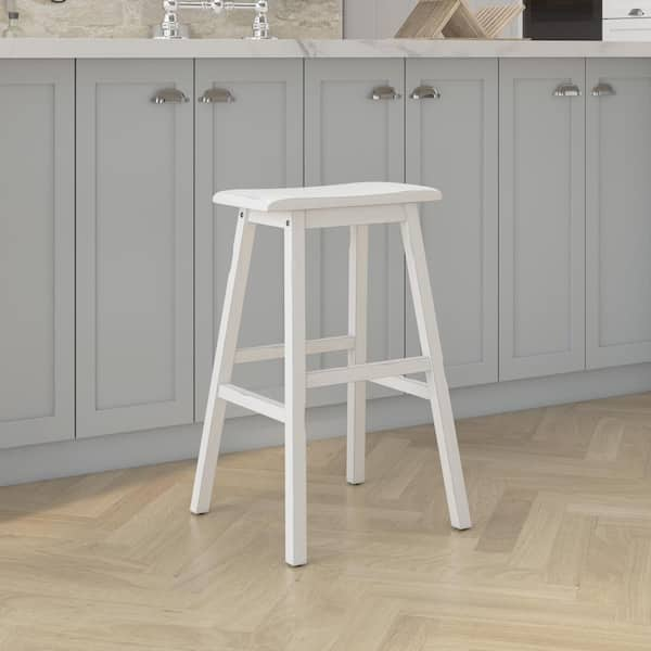 Hillsdale Furniture Moreno Sea White Non Swivel Backless Bar Stool