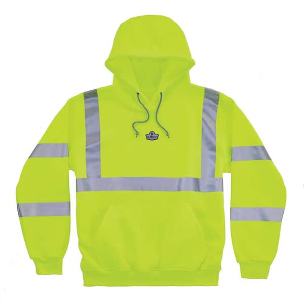 Ergodyne Large Hi Vis Lime Hooded Sweatshirt