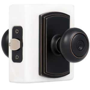 Italian Collection Santo Edged Oil-Rubbed Bronze Keyed Entry Door Knob