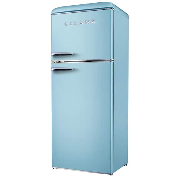 Galanz 10 cu. ft. Retro Frost Free Top Freezer Refrigerator in Bebop Blue,  ENERGY STAR GLR10TBEEFR - The Home Depot
