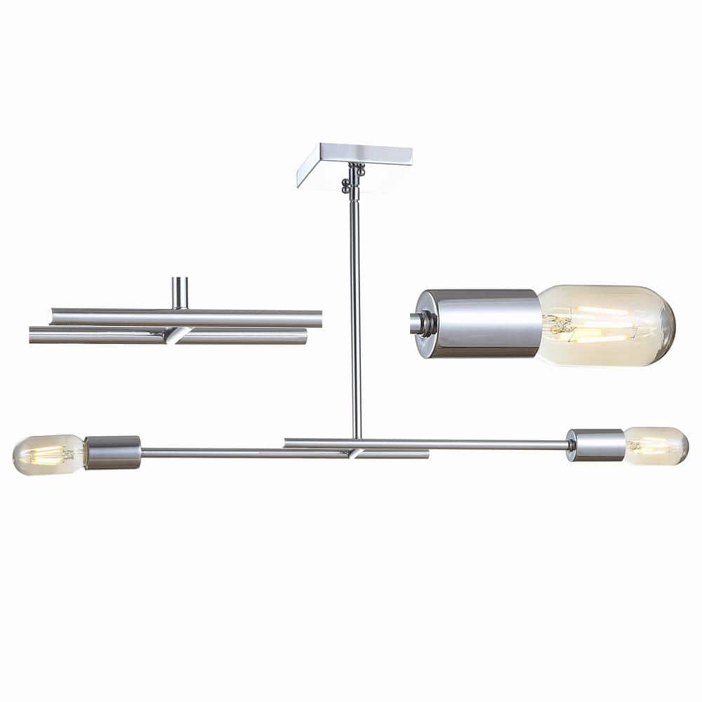 Turing 30.5" Adjustable Chrome LED Linear Pendant
