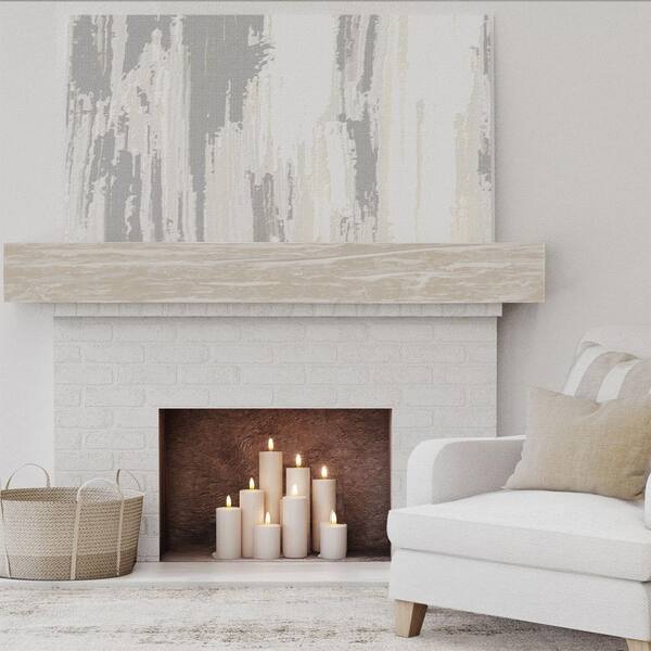 Ekena Millwork 4 in. x 6 in. x 4 ft. RiverWood beam Rustic Faux Wood beam Fireplace  Mantel White Washed MANURW04X06X48WH - The Home Depot