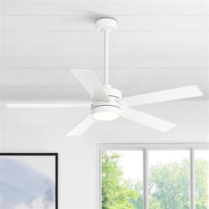 Mayra 52 in. Integrated LED Indoor White Ceiling Fans with Light and Remote Control Included