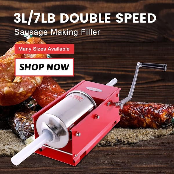 Sausage Stuffer 2-Speed Stainless Steel Vertical Sausage Maker (32 lb./15  L) CV-15 - The Home Depot