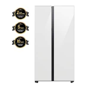 Bespoke 36 in. W 23 cu. ft. Side by Side Refrigerator with Beverage Center in White, Counter Depth