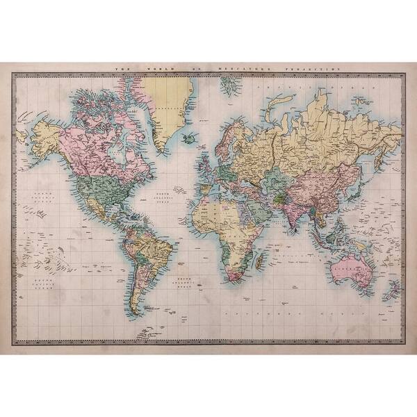 Brewster Vintage Map Multi Wall Decal