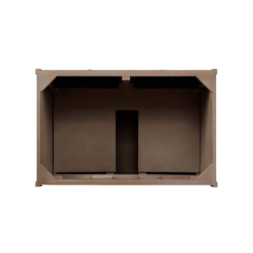 36" Whitewashed Walnut Single Wall-Mount Vanity with Solid Surface Top