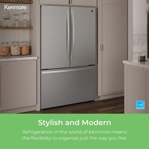 20.3 cu. ft. Counter Depth 3 Door Bottom Freezer Refrigerator in Stainless Steel with E-Star and Icemaker