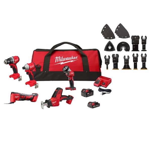 Milwaukee M18 18V Li-Ion Cordless Combo Kit w/ Two Batteries &Charger