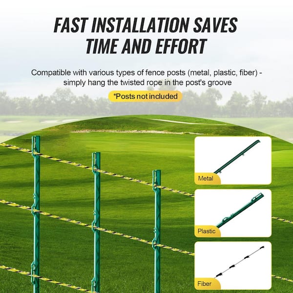 VEVOR Electric Fence Wire, 3366 ft. 1026 M Portable Polypier, 1/8 in. Dia 6 Stainless Steel Strands for Reliable Conductivity