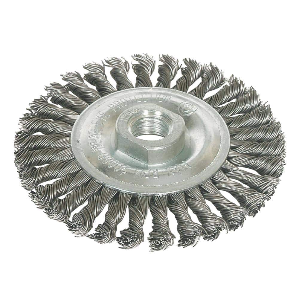 0.020 Wire Size 5/8-11 Thread Stainless Steel Wire Pferd 764022 Stringer Bead Twist Knot Wheel Brush 12500 RPM 6 Diameter PFERD Inc. 6 Diameter 0.020 Wire Size 5/8-11 Thread Stainless Steel Wire Pferd 764022 Stringer Bead Twist Knot Wheel Brush 12500 RPM 6 Diameter PFERD Inc. 6 Diameter