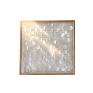 24 in. x 24 in. Brown 3D Coastal Capiz Shell by Abstract Wood Wall Art