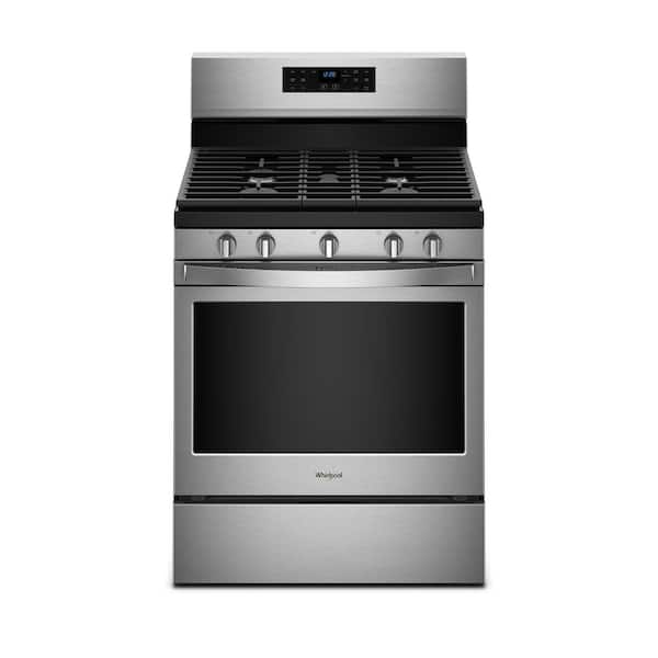Whirlpool 5 cu. ft. Gas Range with Fan Convection Cooking in Fingerprint Resistant Stainless Steel