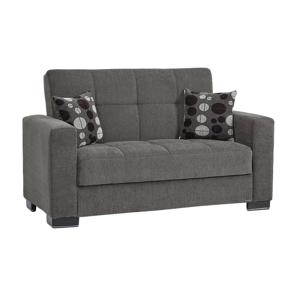 Ottomanson Basics Collection Convertible 63 In Dark Gray Chenille 2   Dark Gray Ottomanson Loveseats Bsc 19 Ls 64 1000 