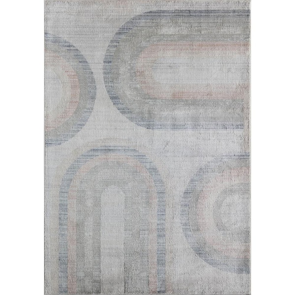 Rugs America Juliette Light Pewter White Area Rug - 2 X 4