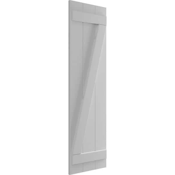 Ekena Millwork 16-1/8 in. x 52 in. True Fit PVC Three Board Joined Board  and Batten Shutters with Z-Bar Pair in Primed TFP102BBF16X052PR - The Home  Depot