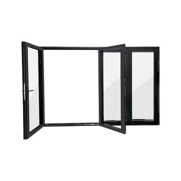 Eris 144 in. x 80 in. Right/Outswing Black Aluminum Folding Patio door Eris 144 in. x 80 in. Right/Outswing Black Aluminum Folding Patio door