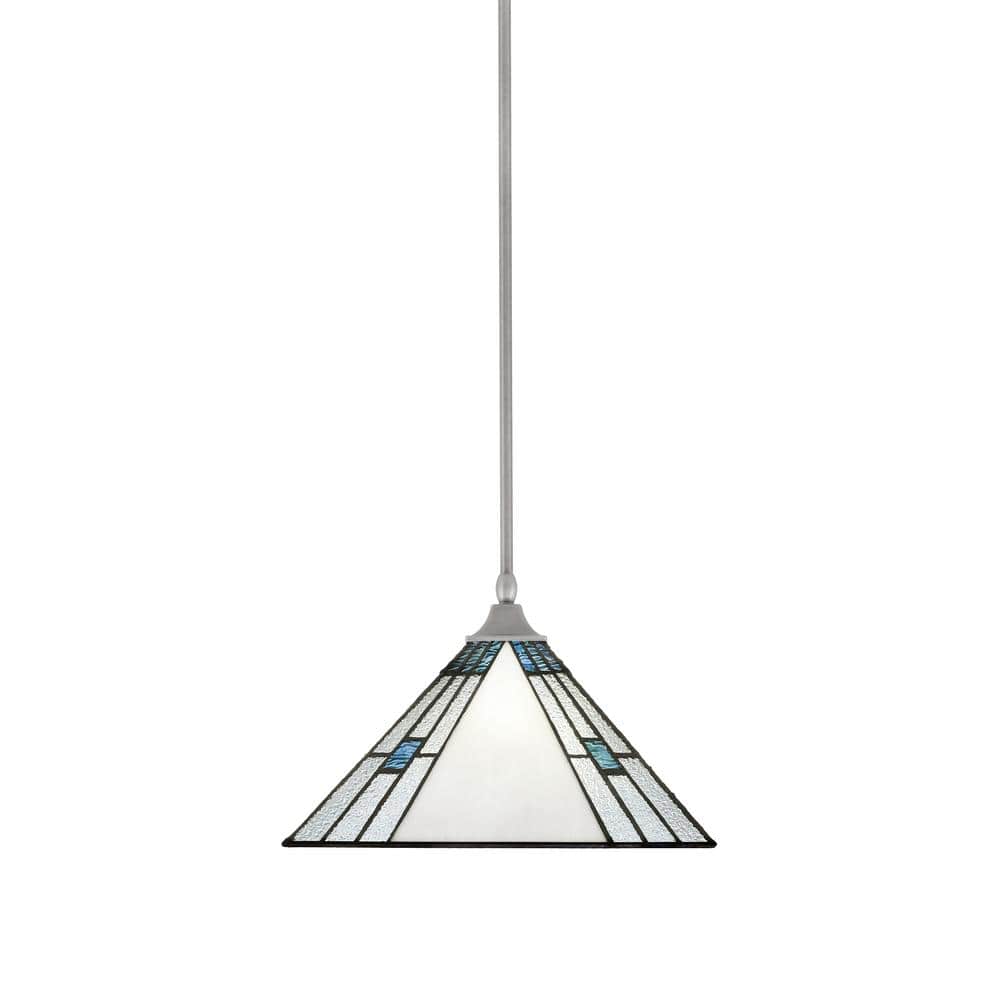 Kingston 14 in. 1-Light Brushed Nickel Stem Pendant Light with 14 in. Sky I