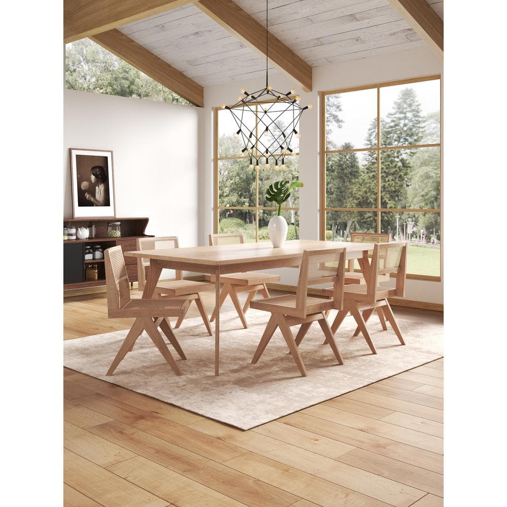 Elevated Nature Cane High-Back Side Chair in Natural Beige